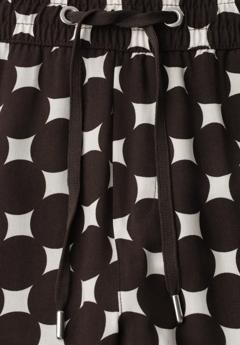 High Waist broek met Wide Legs en print