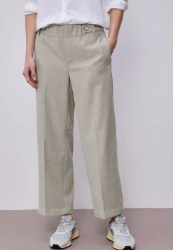 High Waist broek met Wide Legs en knoopdetail