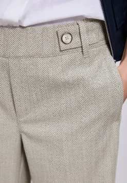 High Waist broek met Wide Legs en knoopdetail
