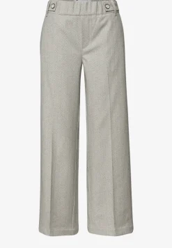 High Waist broek met Wide Legs en knoopdetail