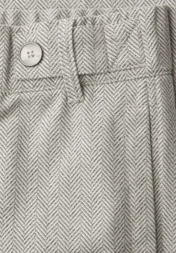 High Waist broek met Wide Legs en knoopdetail