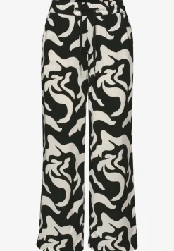 High Waist broek met Wide Legs en print