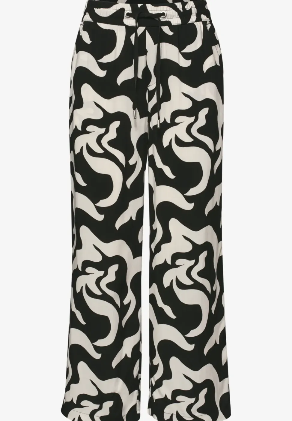 High Waist broek met Wide Legs en print