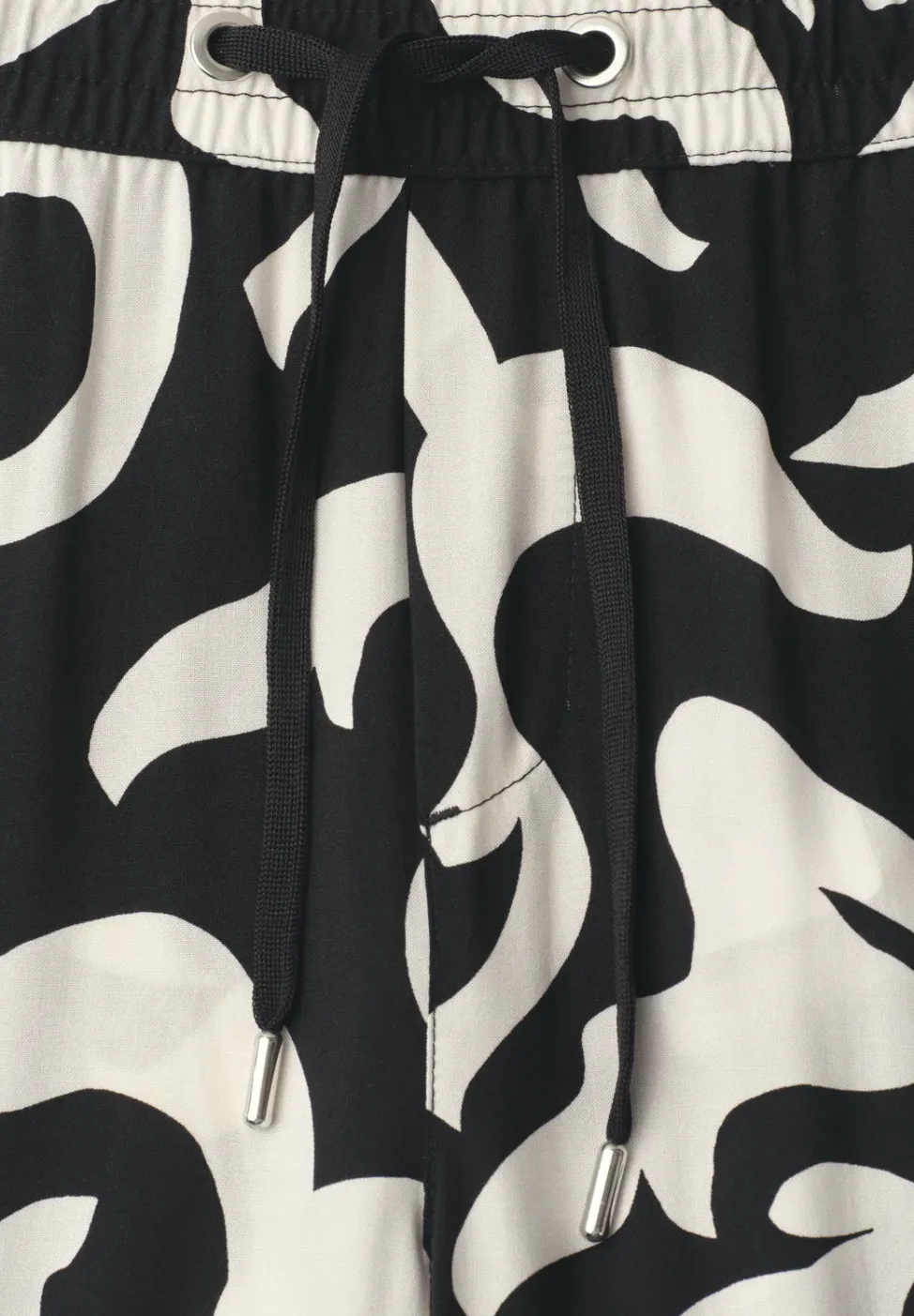 High Waist broek met Wide Legs en print
