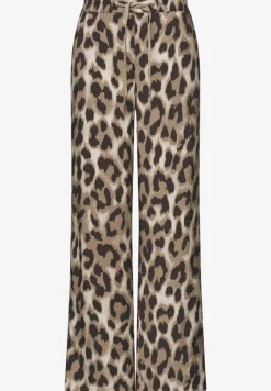 High Waist broek met Wide Legs en leoprint