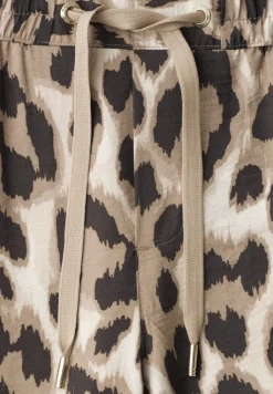 High Waist broek met Wide Legs en leoprint