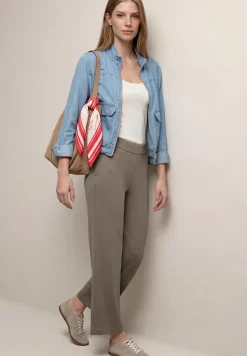 High Waist broek met wijde pijpen in Loose Fit