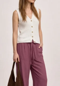 High Waist broek met wijde pijpen in Loose Fit