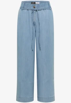 High Waist broek met wijde pijpen in een gewassen look