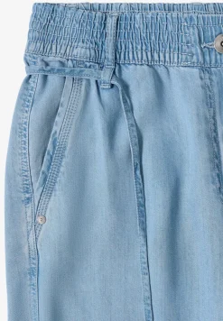 High Waist broek met wijde pijpen in een gewassen look
