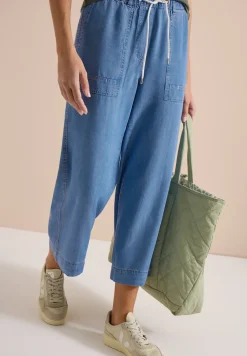 High Waist broek met wijde pijpen in Loose Fit