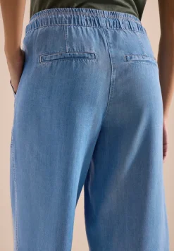High Waist broek met wijde pijpen in Loose Fit