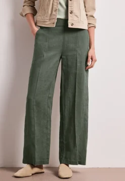 High Waist linnen broek met Wide Legs