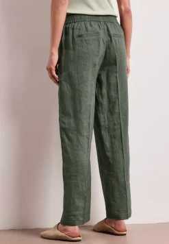 High Waist linnen broek met Wide Legs
