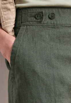 High Waist linnen broek met Wide Legs