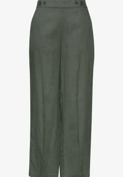 High Waist linnen broek met Wide Legs