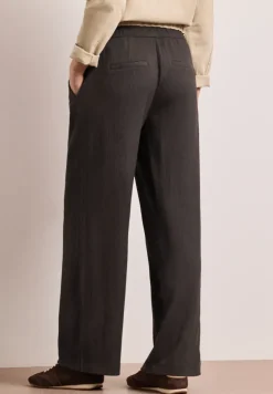 High Waist broek met wijde pijpen in casual pasvorm