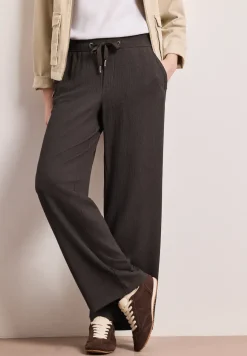 High Waist broek met wijde pijpen in casual pasvorm
