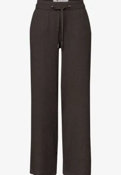 High Waist broek met wijde pijpen in casual pasvorm