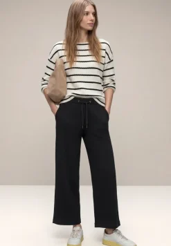 High Waist broek met wijde pijpen in casual pasvorm