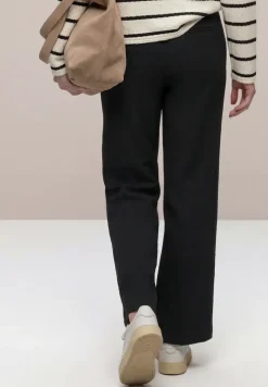 High Waist broek met wijde pijpen in casual pasvorm