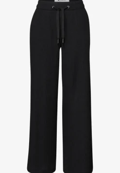High Waist broek met wijde pijpen in casual pasvorm