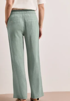 High Waist broek met wijde pijpen in casual pasvorm