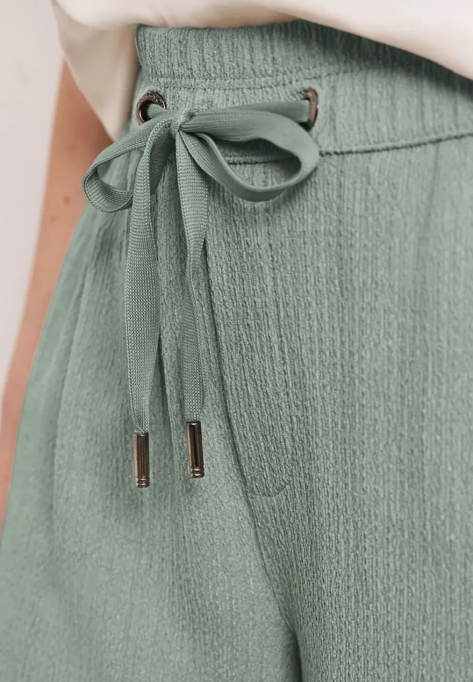 High Waist broek met wijde pijpen in casual pasvorm