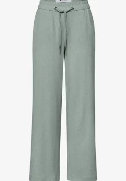 High Waist broek met wijde pijpen in casual pasvorm