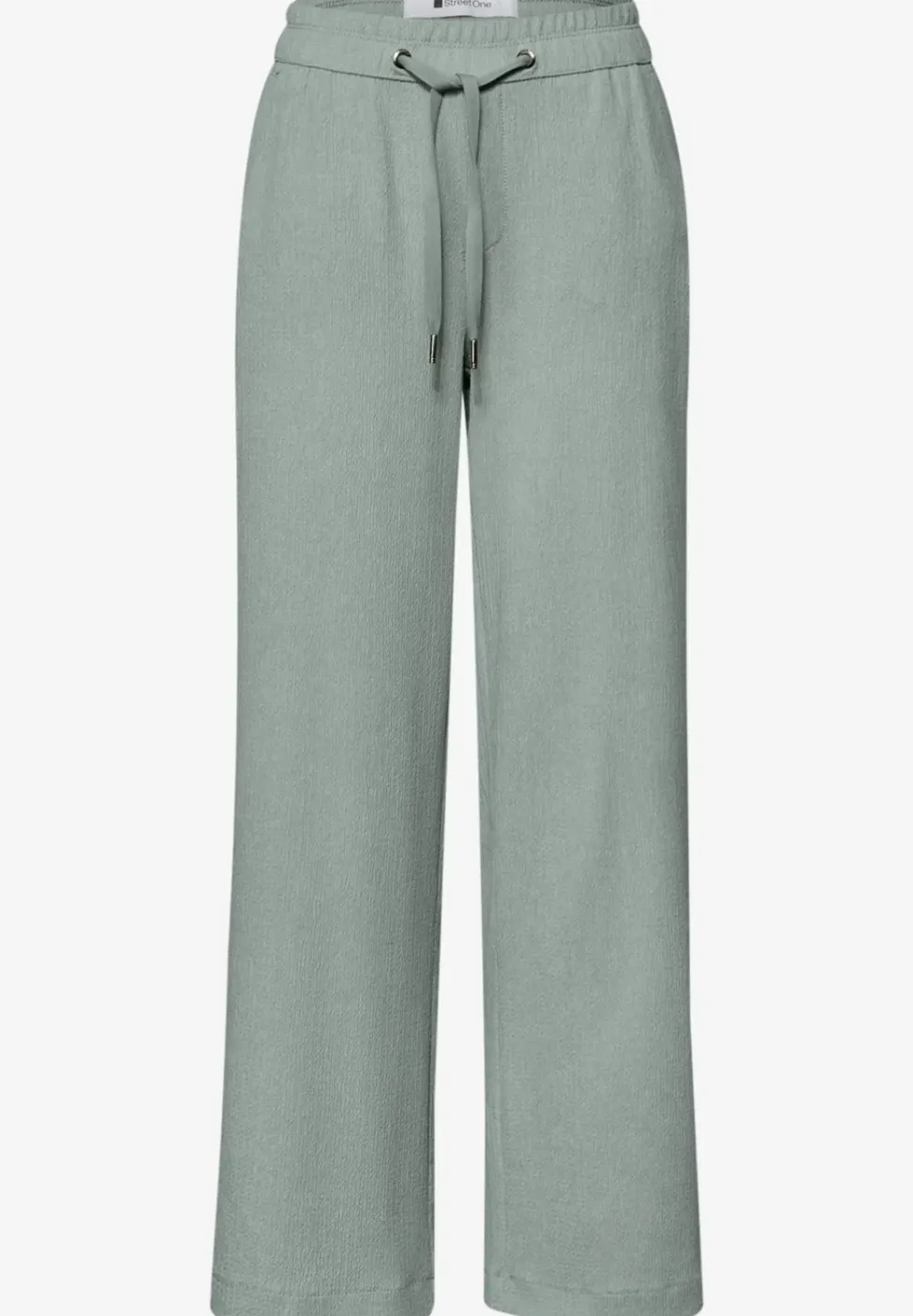 High Waist broek met wijde pijpen in casual pasvorm