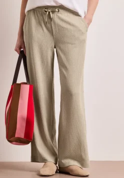 High Waist broek met wijde pijpen in casual pasvorm