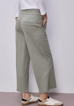High Waist broek met wijde pijpen in casual pasvorm