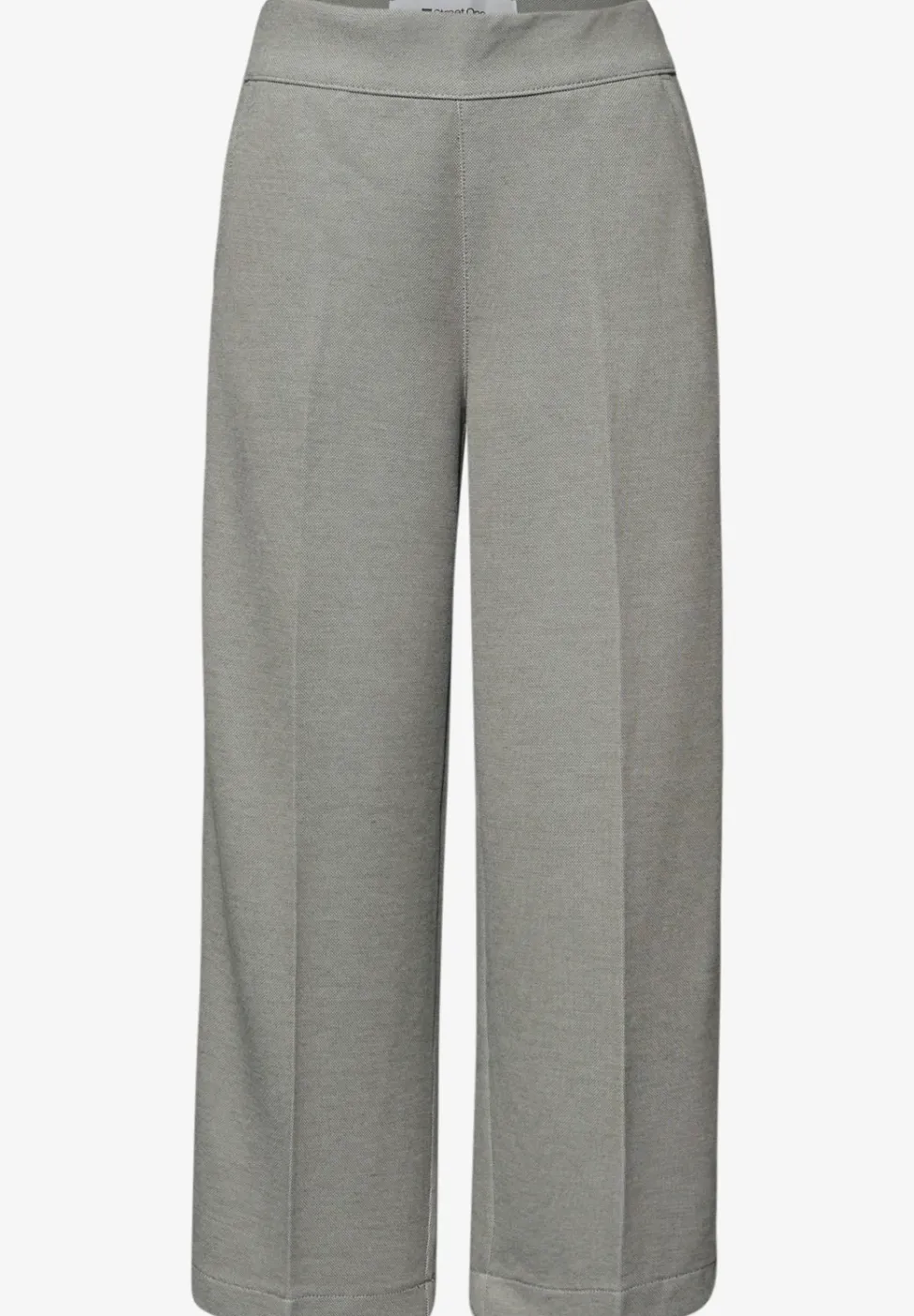High Waist broek met wijde pijpen in casual pasvorm