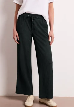 High Waist broek met wijde pijpen in casual pasvorm