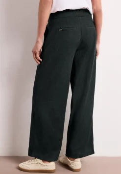High Waist broek met wijde pijpen in casual pasvorm