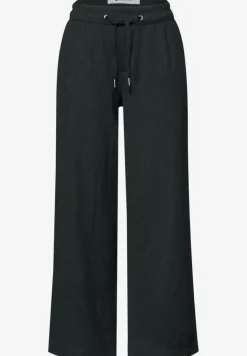 High Waist broek met wijde pijpen in casual pasvorm