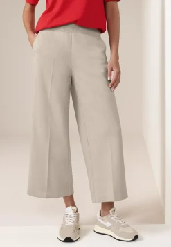 High Waist broek met wijde pijpen in casual pasvorm