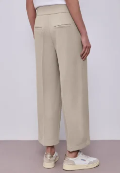 High Waist broek met wijde pijpen in casual pasvorm