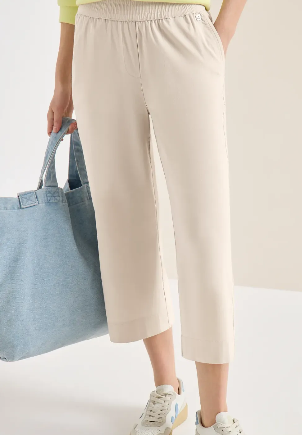 High Waist broek met wijde pijpen in Loose Fit