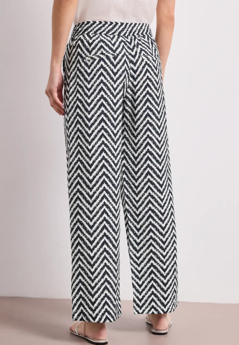 High Waist broek met wijde pijpen in Loose Fit