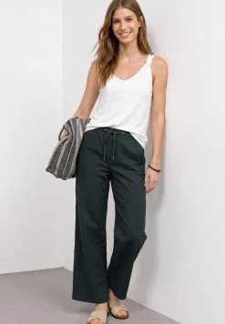 High Waist broek met wijde pijpen in Loose Fit