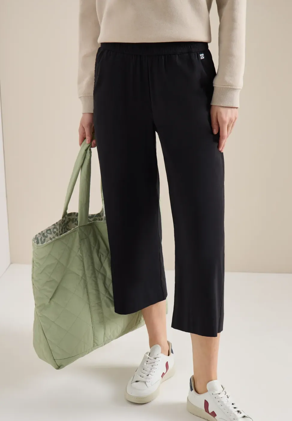 High Waist broek met wijde pijpen in Loose Fit