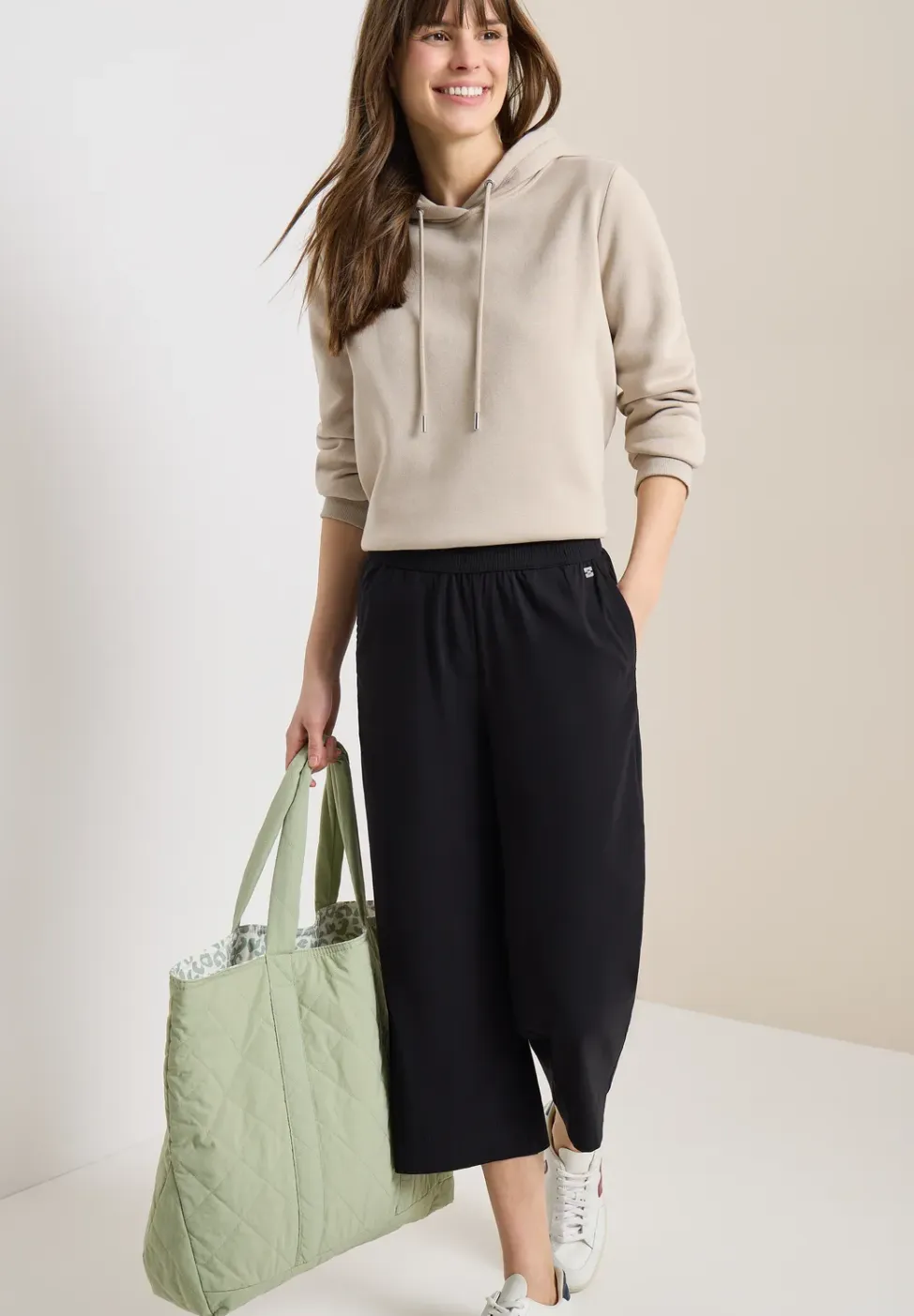 High Waist broek met wijde pijpen in Loose Fit