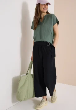 High Waist broek met wijde pijpen in Loose Fit