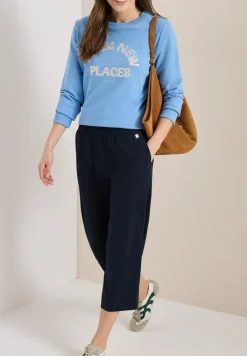 High Waist broek met wijde pijpen in Loose Fit