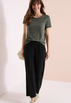 High Waist broek met wijde pijpen in Loose Fit