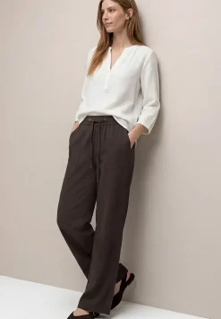 High Waist broek met wijde pijpen in Loose Fit