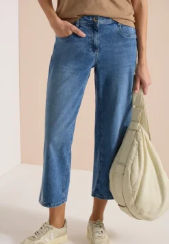 High Waist jeans met Wide Legs en borduursel