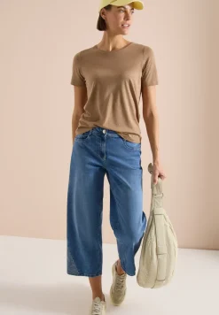 High Waist jeans met Wide Legs en borduursel