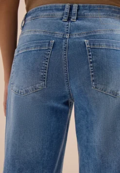 High Waist jeans met Wide Legs en borduursel
